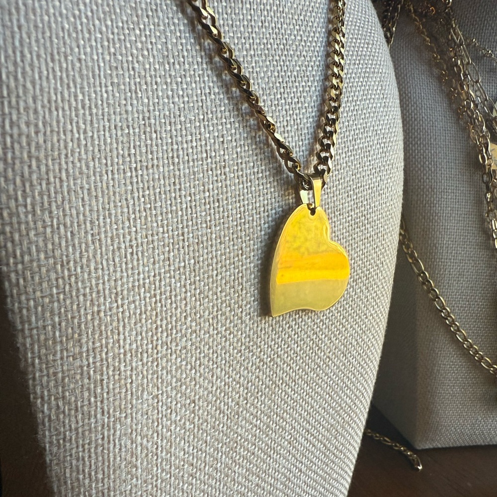 Heavy SS 18k Heart Necklace